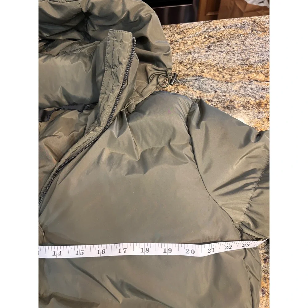 Jenni Kayne Olive Green Hooded Down Puffer‎ Jacket Coat 481-2310-D20 Womens M
